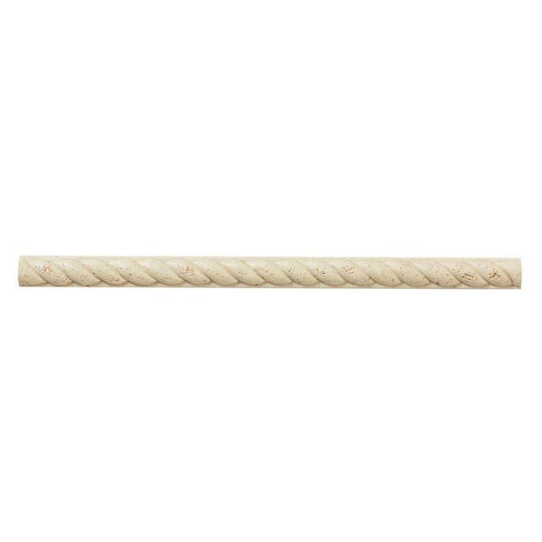 Jeffrey Court Creama Rope 12 in. x 3/4 in. Rustic Marble Accent and Trim Wall Tile