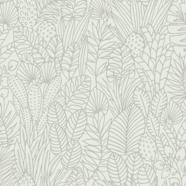 RoomMates 28.18 sq. ft. Tropical Leaves Sketch Peel and Stick Wallpaper