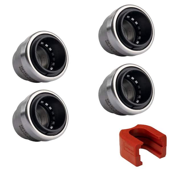 QUICKFITTING 3/4 in. Stainless Steel Push-to-Connect End Stop Fitting with SlipClip Release Tool (4-Pack)