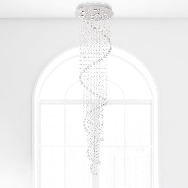 Spiral 8 Light Flush Mount With Chrome Finish