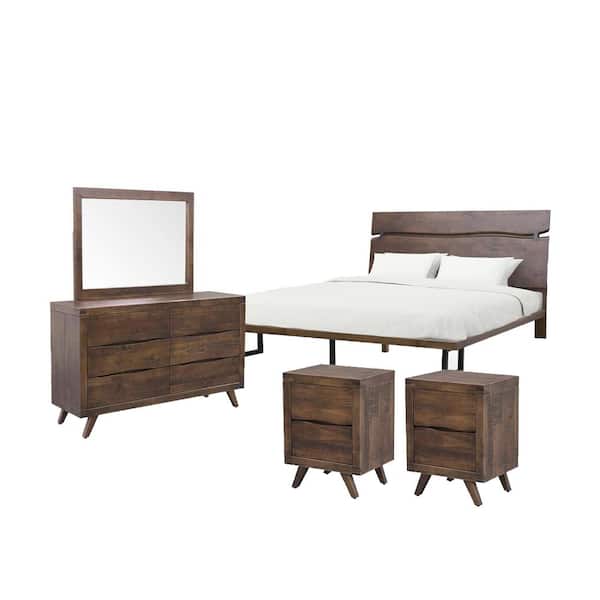 Steve Silver Pasco 5-Piece Distressed Cocoa Queen Bedroom Set