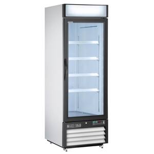 27 in. 23 cu. ft. Glass Door Merchandiser Refrigerator, Free Standing, Stainless Steel and Black