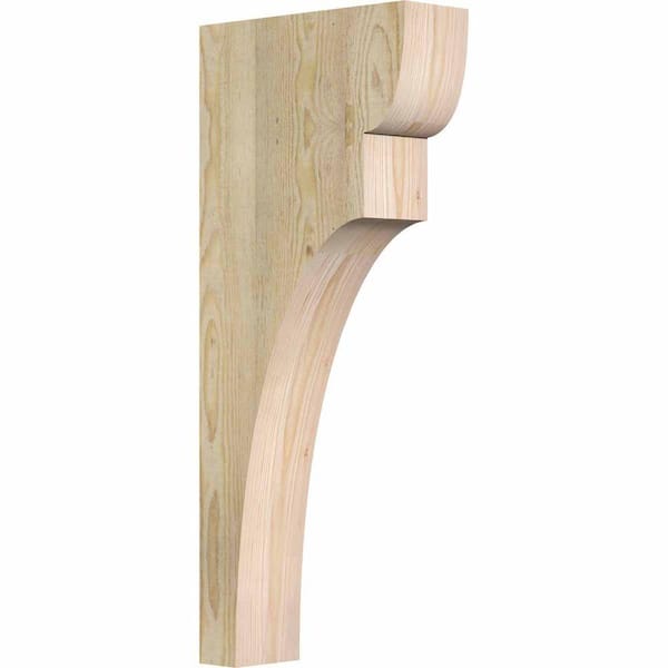 Ekena Millwork 4 in. x 12 in. x 28 in. Douglas Fir Yorktown Rough Sawn Corbel