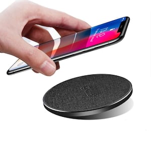 W4 Ultra-Thin Wireless Charging Pad Slim Luxury Fabric Design Wireless Charger for Apple iPhone & Samsung Galaxy