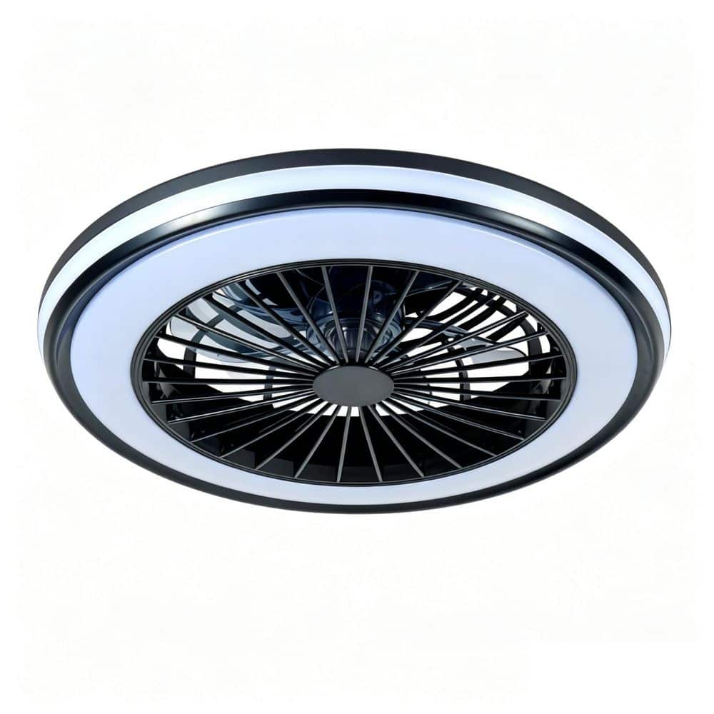 19.7 in. Black Flush Mount Ceiling Fan with RGB LED Light, Smart App Control and Remote Included price history on PriceWatchPro
