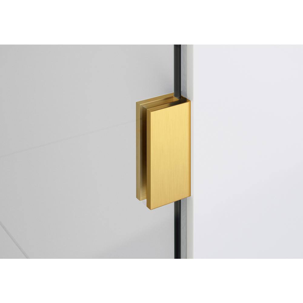 Elegance 59.75"-60.25" Satin Brass Frameless Hinged Shower Door