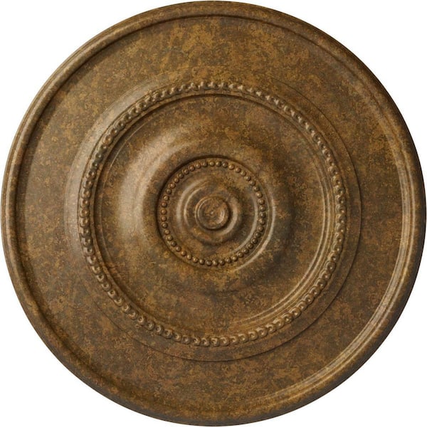Ekena Millwork 2-1/2 in. x 30-5/8 in. x 30-5/8 in. Polyurethane Tellson Ceiling Medallion, Bronze Blue Patina