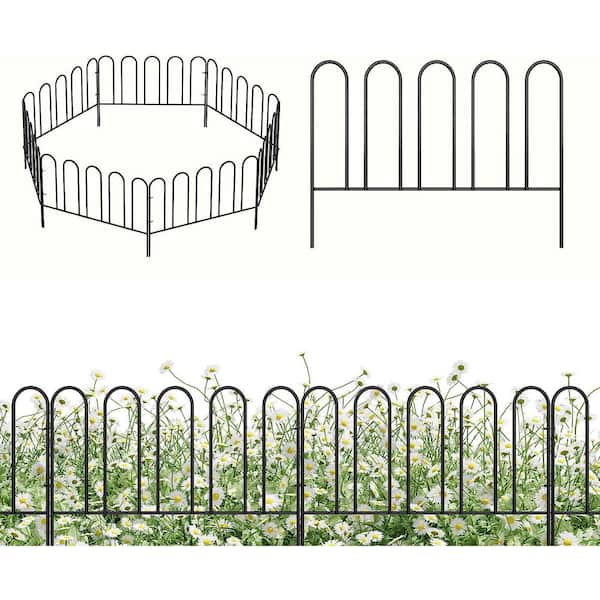 Oumilen 7 Panels Decorative Garden Fence No Dig 12.7in (H) x 10ft (L ...