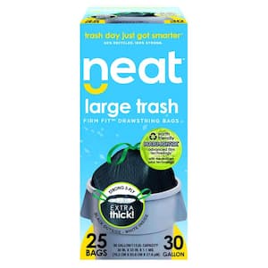 Tall Kitchen 30 Gal. 1.1 Mil Drawstring Kitchen Trash Bags Triple Ply Fortified, Eco-Friendly (Pack of 25)