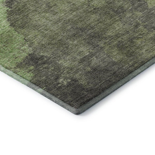 Mayfield Premium Machine Washable Abstract AMF1983 Green 8 ft. x 10 ft. Area Rug
