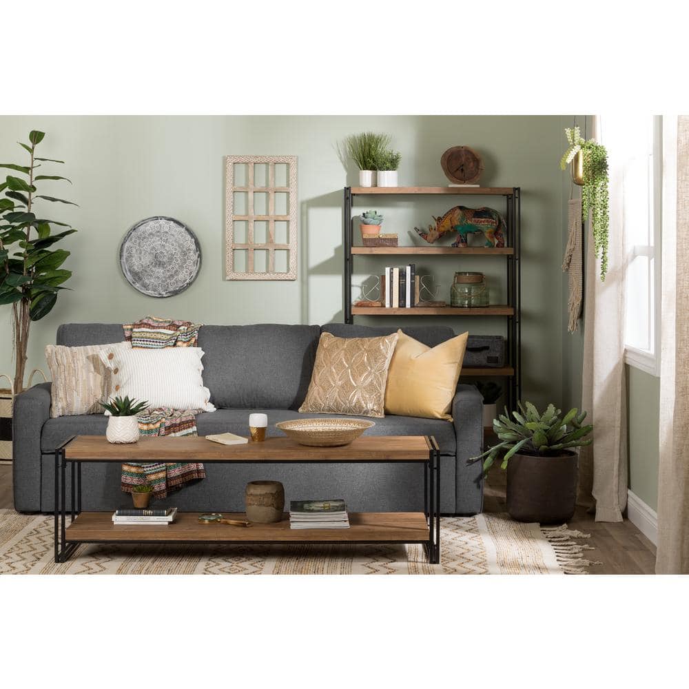 Industrial Medium Wood Bamboo TV Stand Bench