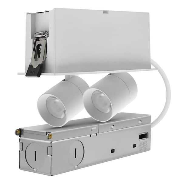 5 in. 2-Head Integrated LED Adjustable Recessed Light, 5CCT, CRI90, 6W, 400LM, 355° & 80° Tilt, Dimmable, IC Rated, ETL