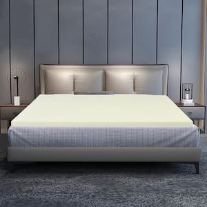 3 in. Bed Mattress in Beige Topper Air Cotton for All Night's Comfy Soft Mattress Pad King