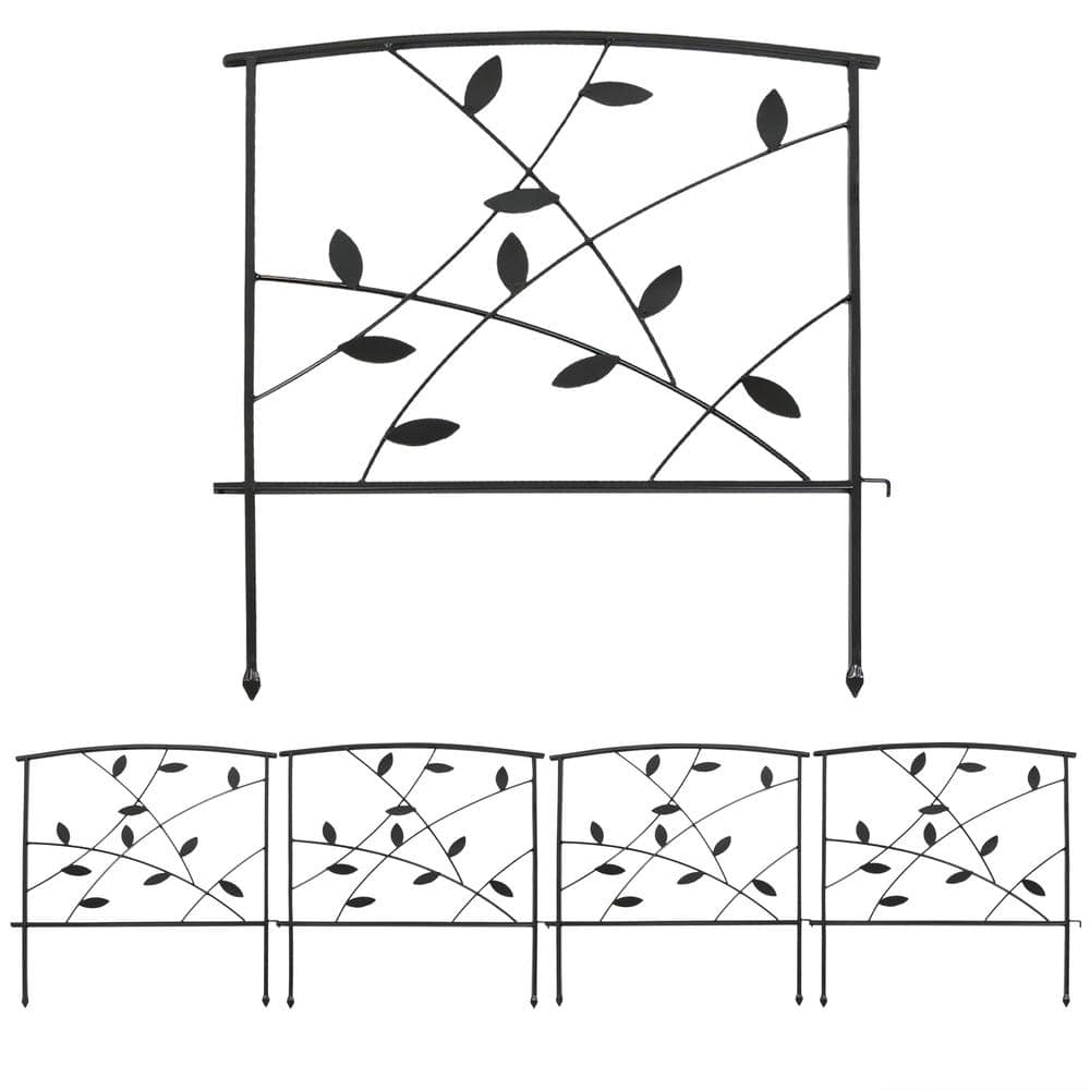 Sunnydaze Decor 32.25 in. Modern Leaves and Vines Steel Border Garden
