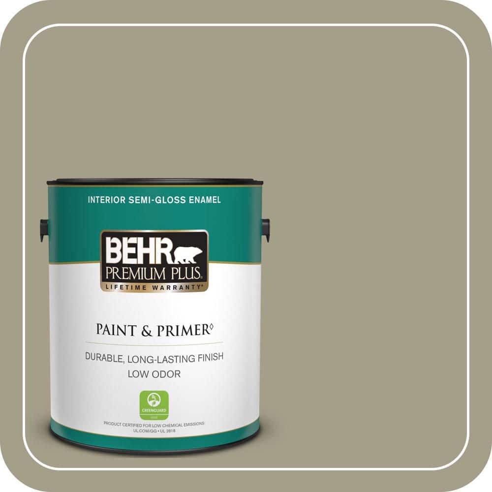 1 gal. #PMD-57 Fossil Stone Semi-Gloss Enamel Low Odor Interior Paint & Primer price history on PriceWatchPro