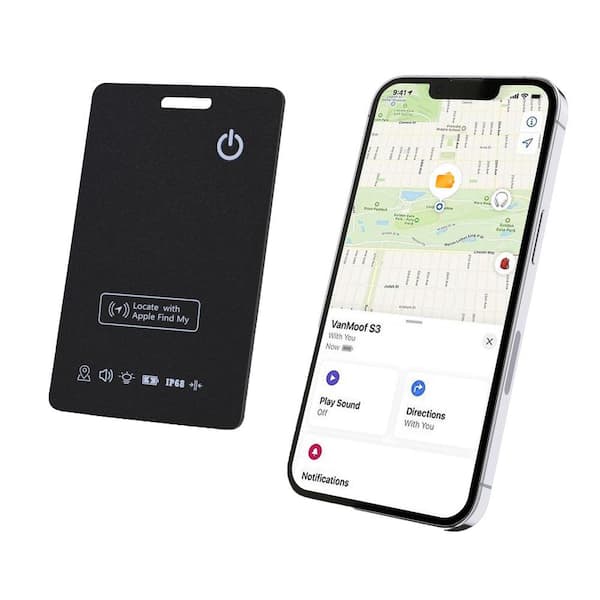 Rechargeable Airtag Wallet Bluetooth Tracker IP68 Waterproof Thin 1. 6mm Locator Tag Card Works with Apple/IOS Only