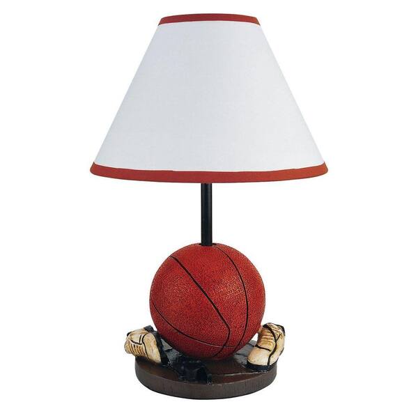 ORE International 15 in. Basketball Orange and Brown Accent Lamp