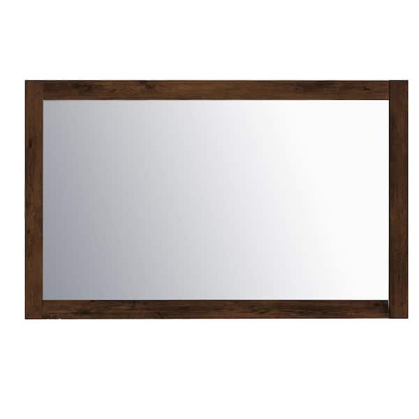 Sun 48 in. W x 30 in. H Framed Rectangular Bathroom Vanity Mirror in Rosewood