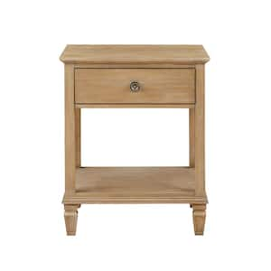 Victoria 24 in. Light Natural Rectangle Wood End Table