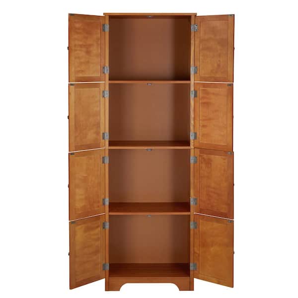COWLOWN 23.82 in. W x 12.6 in. D x 72.4 in. H Bathroom Brown Linen Cabinet