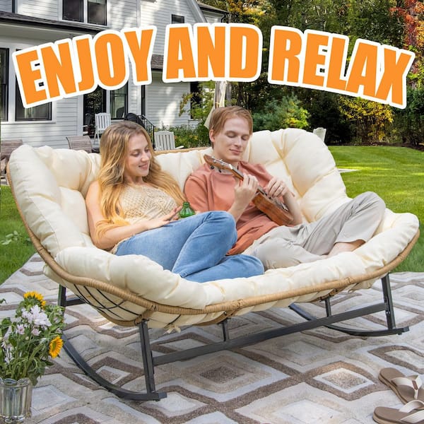 Lounge Chair Two Person Rocking Chair Outdoor Unbranded Oversized