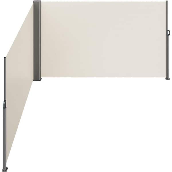 Retractable Side Awning, UV 50 236 in. x 63 in. Double Retractable Patio Screen Waterproof