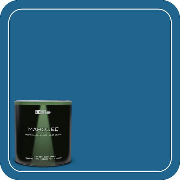 BEHR MARQUEE 1 qt. #MQ5-57 Traditional Blue Semi-Gloss Enamel Exterior Paint & Primer