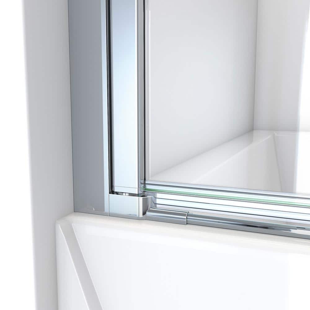 Aqua-Q Frameless Chrome 72" Shower Door with Towel Bar