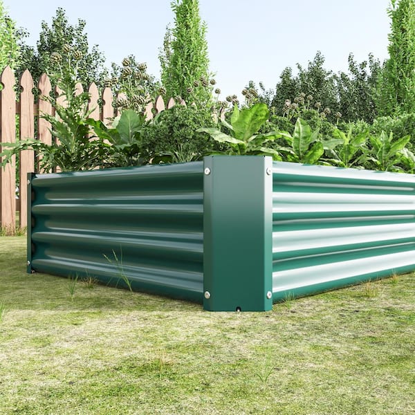 Unbranded - 71 in. L x 36 in. W x 12 in. H Green Outdoor Metal Raised Garden Bed, Planter Box for Vegetables, Flowers, Herbs, Plants