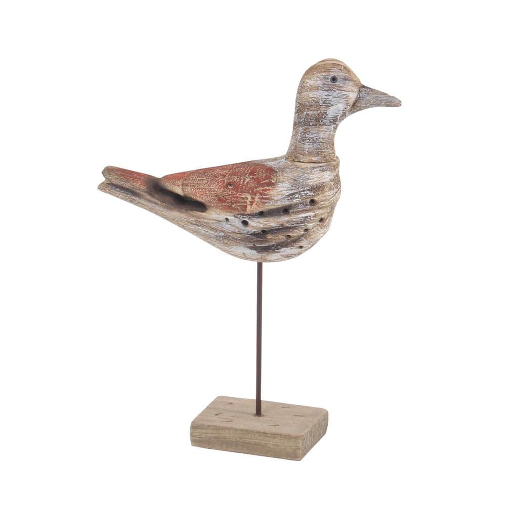 Coastal Charm Distressed Wood Bird Sculptures - Set of 3