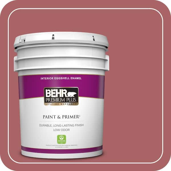 BEHR PREMIUM PLUS 5 gal. #PPU1-06 Rose Marquee Eggshell Enamel Low Odor Interior Paint & Primer