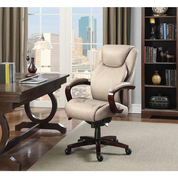 LA-Z-BOY Linden Taupe Bonded Leather Executive Office Chair