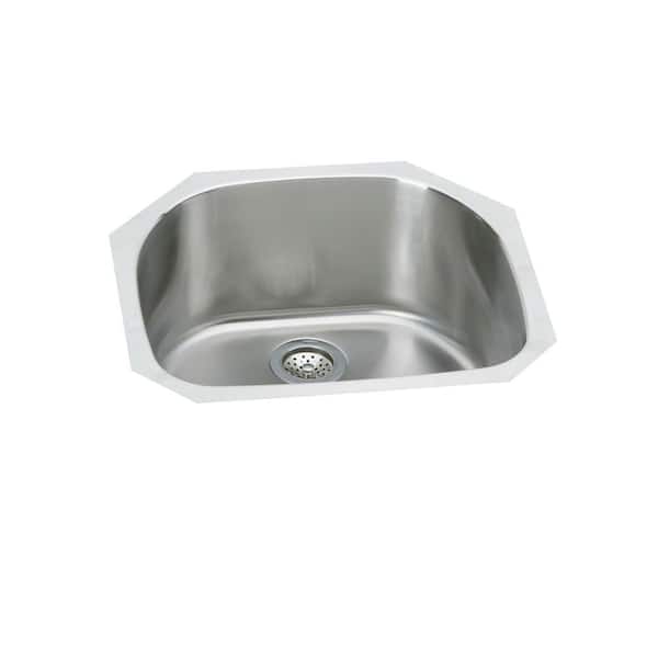 Elkay Signature Plus 24in. Undermount 1 Bowl 18 Gauge  Stainless Steel Sink Only and No Accessories