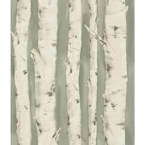 Chesapeake Pioneer Off-White Birch Tree Paper Strippable Roll (Covers 56.4  sq. ft.) 3118-12601 - The Home Depot