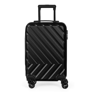 HIKOLAYAE 20 in. Hard‑Shell Carry‑On Luggage, Lightweight ABS Travel Suitcase Black