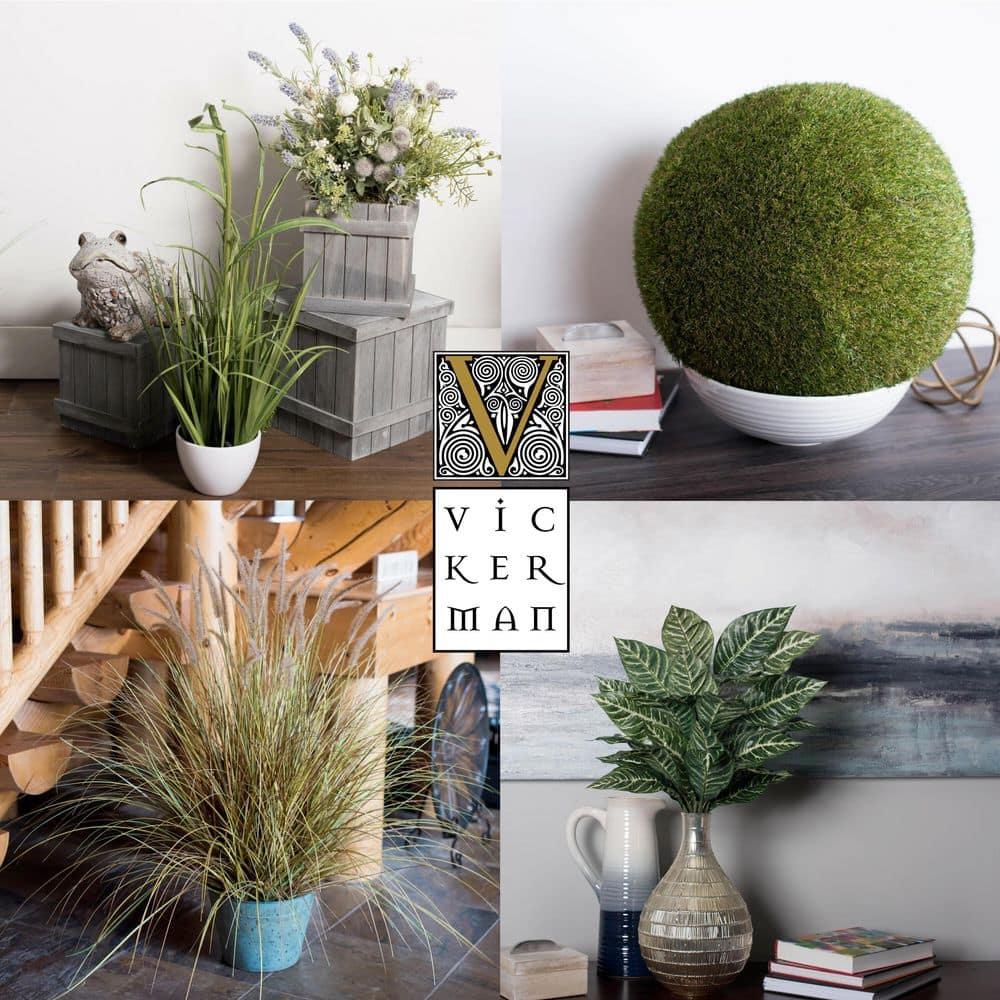 Artificial Green Fern Bush 15" Diameter for Outdoor Decor