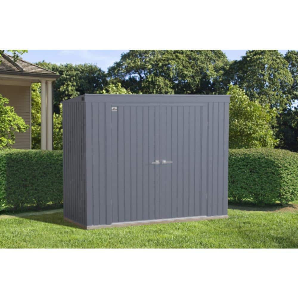 Elite 8 ft. x 4 ft. Anthracite Galvanized Steel Storage Shed