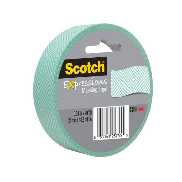 3M Scotch 0.94 in. x 20 yds. Mint Mosaic Expressions Masking Tape (Case of 36)