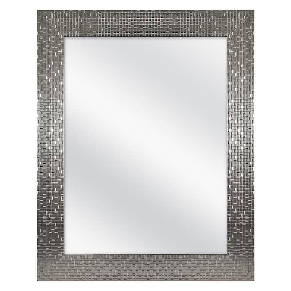 Photo 1 of 24 in. W x 30 in. H Fog Free Framed Recessed or Surface Mount Bathroom Medicine Cabinet in Brushed Nickel