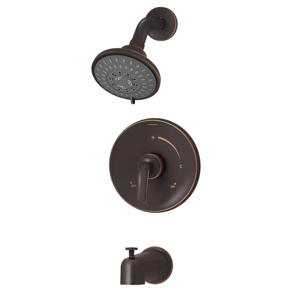 Symmons Elm 1Handle 5Spray Tub and Shower Faucet Trim Kit in Seasoned Bronze 1.5 GPM (Valve