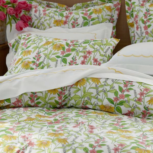 Company Cotton Coneflower Patch Ivory Multi Cotton Percale King/California King Flat Sheet