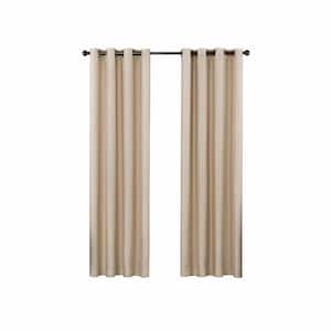 Bryson Thermaweave  Latte Solid Polyester 52 in. W x 84 in. L Room Darkening Single Grommet Top Curtain Panel