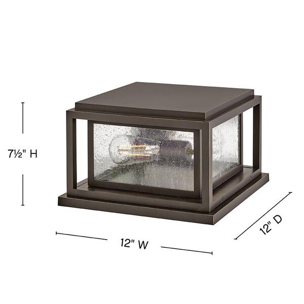 HINKLEY - Republic 2-Light Oil Rubbed Bronze Composite Plastic Weather Resistant Pier Mount Light with No Bulbs Included