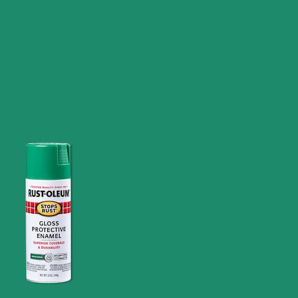 Rust-Oleum Stops Rust 12 oz. Protective Enamel Gloss Grass Green Spray ...