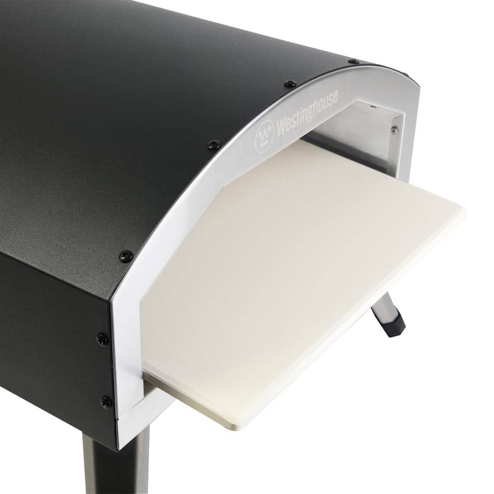 Black Steel Electric Outdoor Portable Pizza Oven with Stone Surface