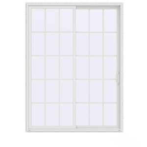 72 in. x 96 in. V-4500 Contemporary White Vinyl Right-Hand 15 Lite Sliding Patio Door