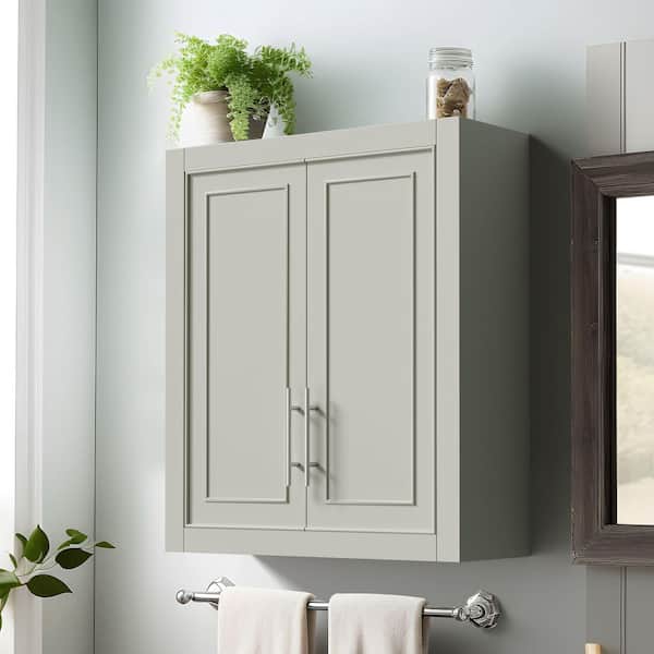 22 in. W x 8 in. D x 26 in. H Bathroom Storage Wall Cabinet in Gray