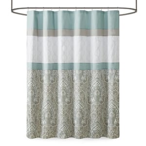 Josefina 72 in. W x 72 in. L Polyester in Seafoam Shower Curtain