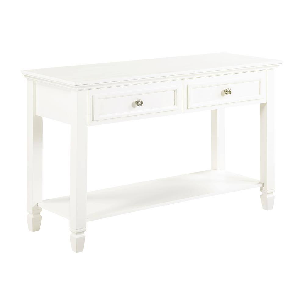 Coaster Home Furnishings 47.25 in. White Rectangle Wood Sofa Table with