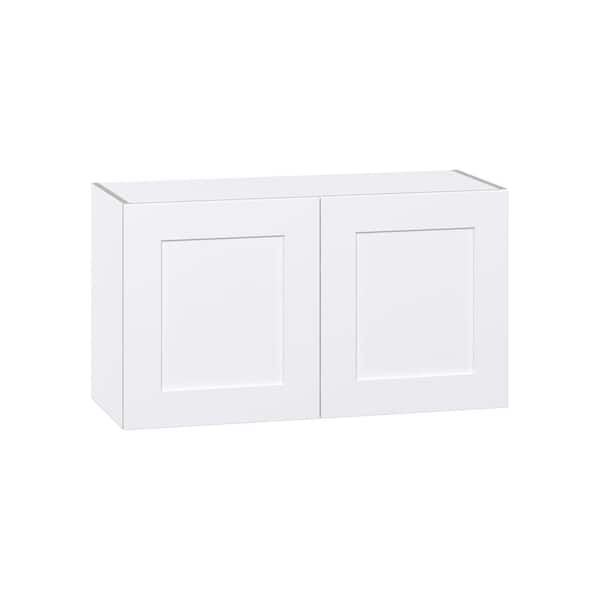 J COLLECTION Wallace Painted Warm White Shaker Assembled Wall Bridge Kitchen Cabinet (36 in. W x 20 in. H x 14 in. D)